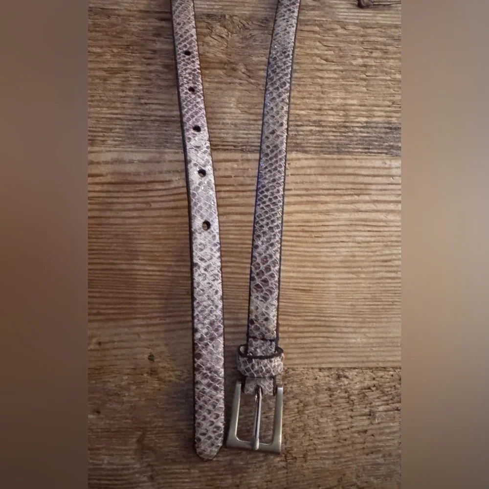 Talbots Womens Leather Snakeskin Belt Size Medium